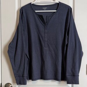 Old Navy Women's Navy Long Sleeve Henley